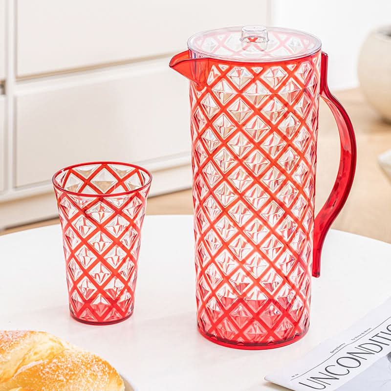 Diamond Cut Double Colour White+Red Jug 1.8L