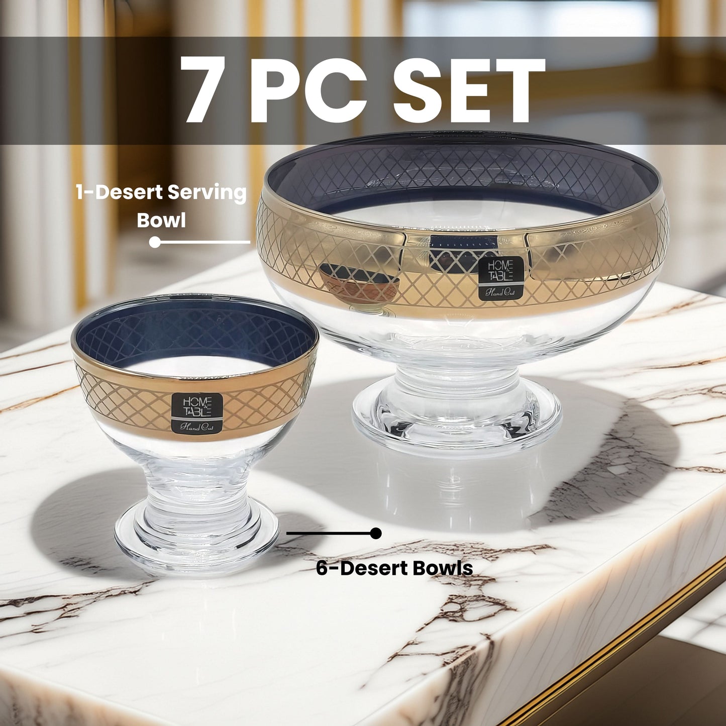Regal Venezia Golden Ice Cream Set – 7 Pcs