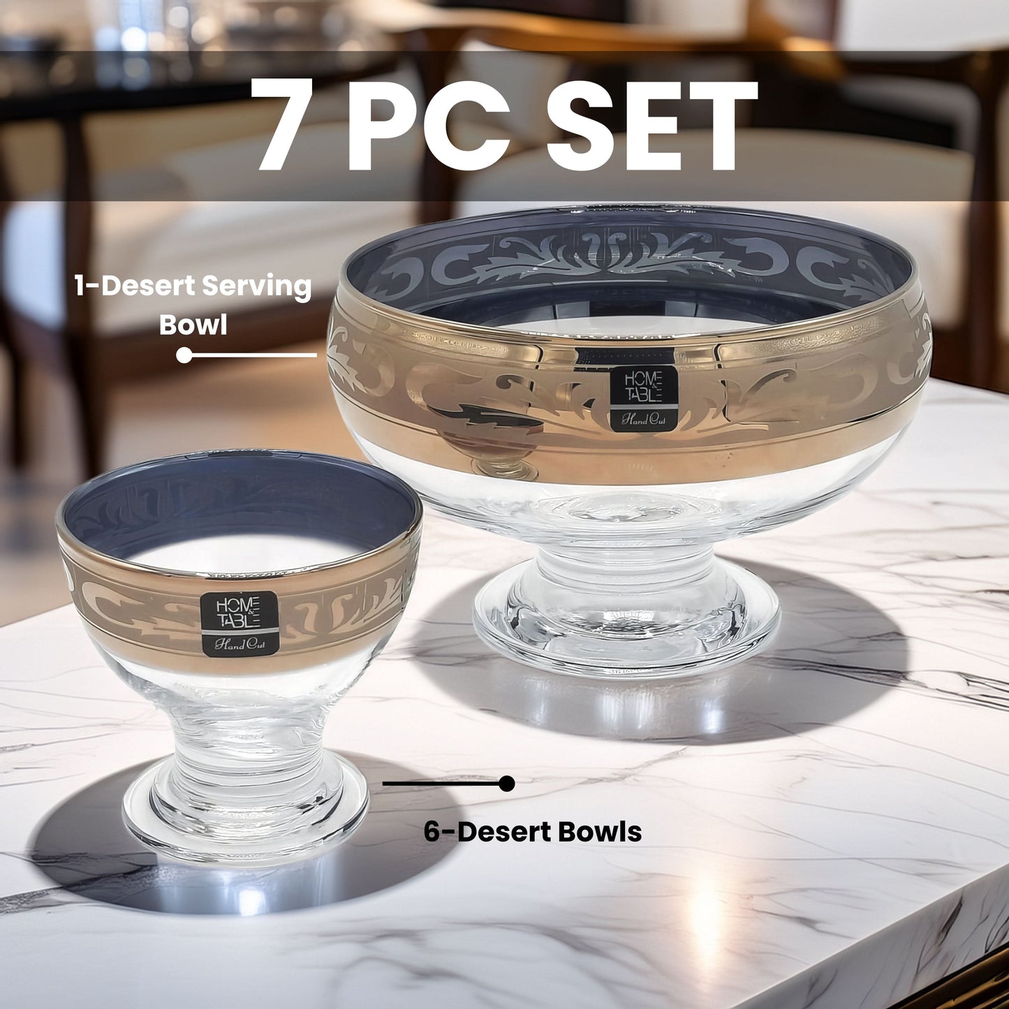 Venezia Golden Signature Dessert Set – 7 Pcs