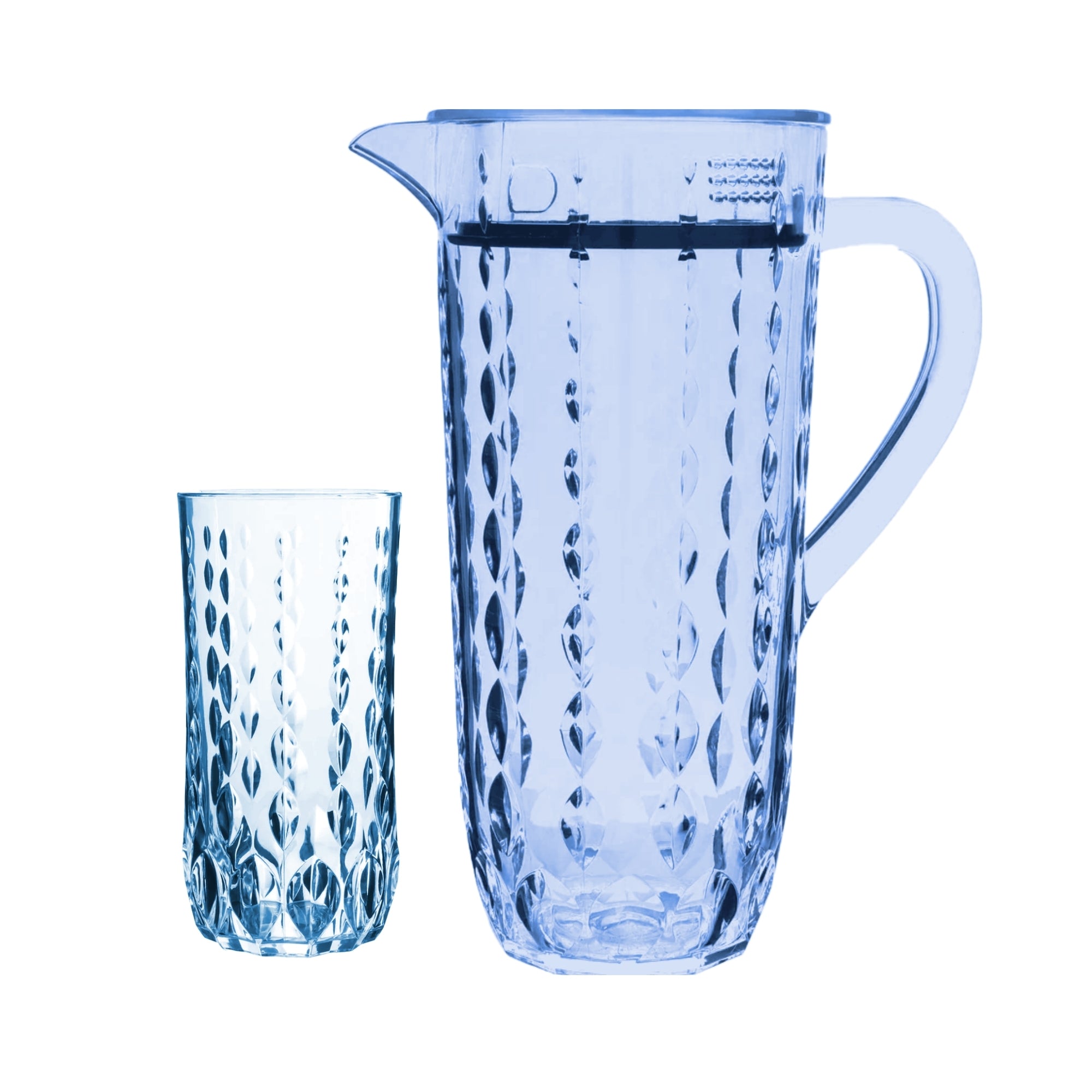 Acrylic Water Drop Cut Water Set 7 Pc (Hb Glass)