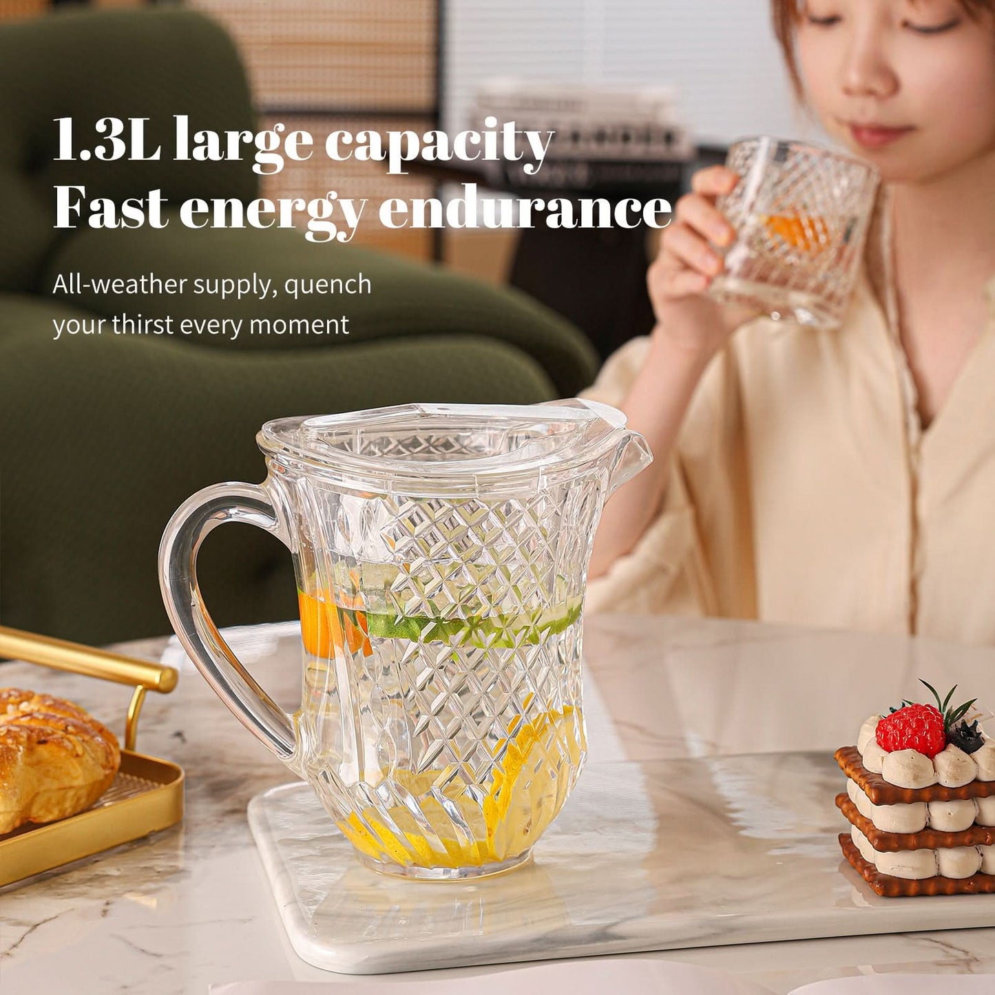 Acrylic Baroque Spark Jug 1300ml 1 PC