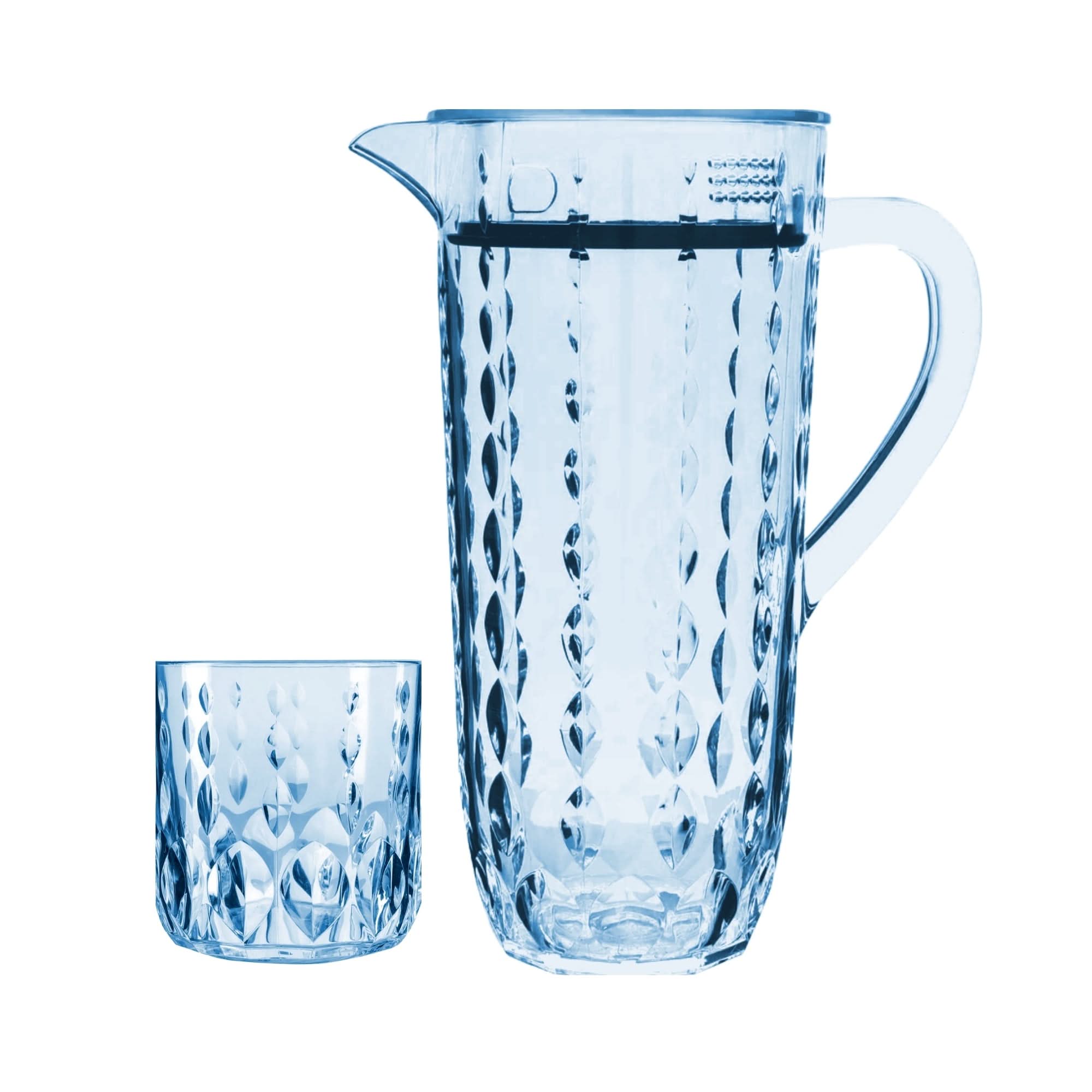 Acrylic Water Drop Cut Water Set 7 Pc (DOF Glass)