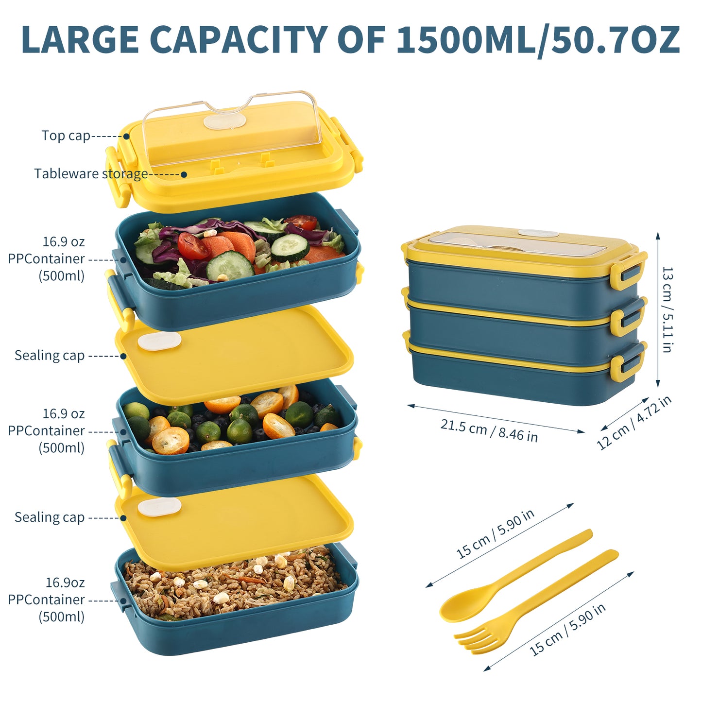 TAVRO SEALBITE LUNCH BOX 3 LAYER 500+500+500 ML
