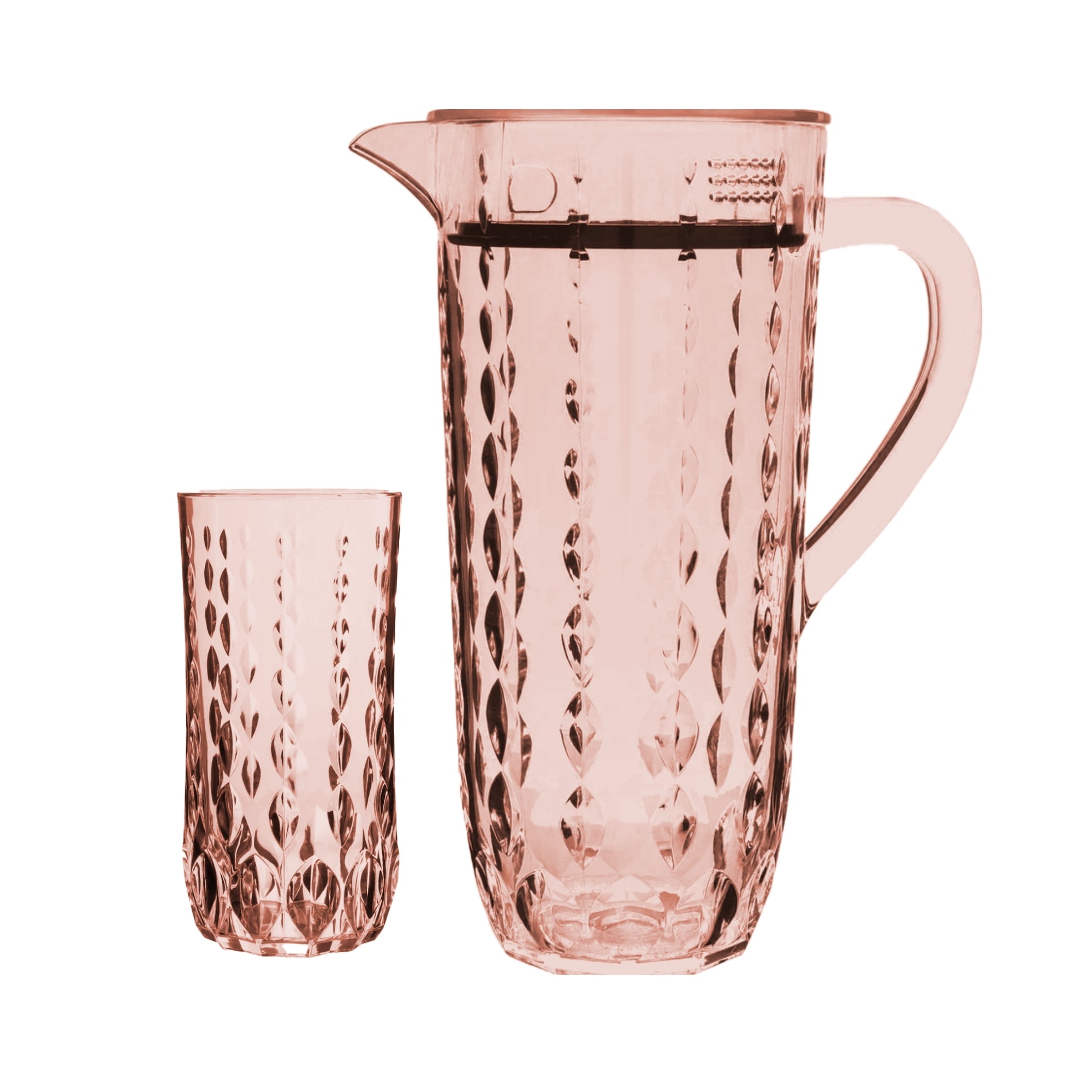Acrylic Water Drop Cut Water Set 7 Pc (Hb Glass)