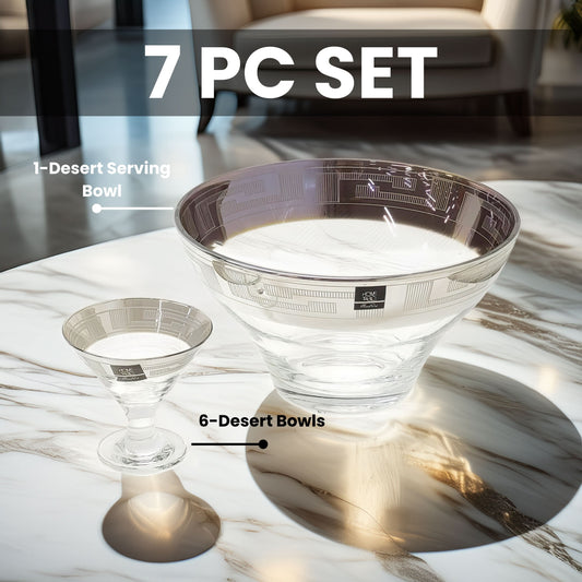 Elegant Venezia Golden Ice Cream Set – 7 Pcs