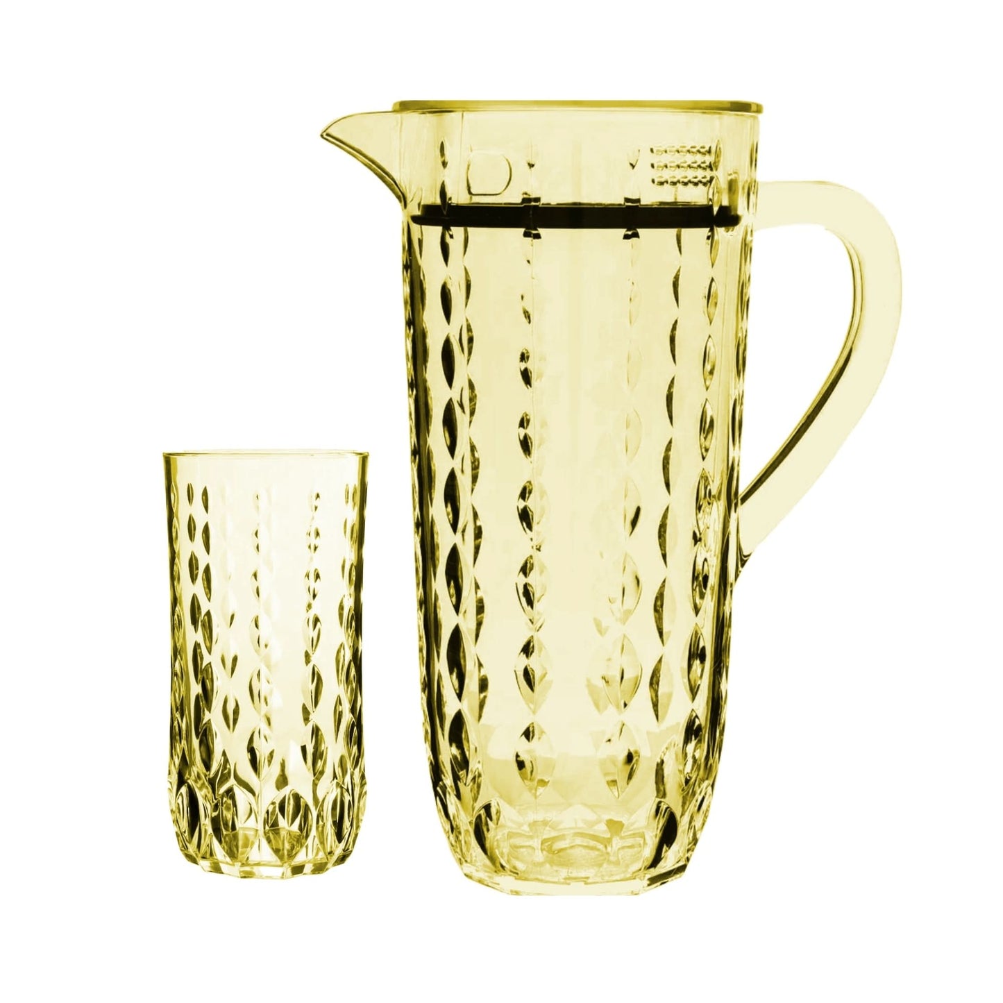 Acrylic Water Drop Cut Water Set 7 Pc (Hb Glass)