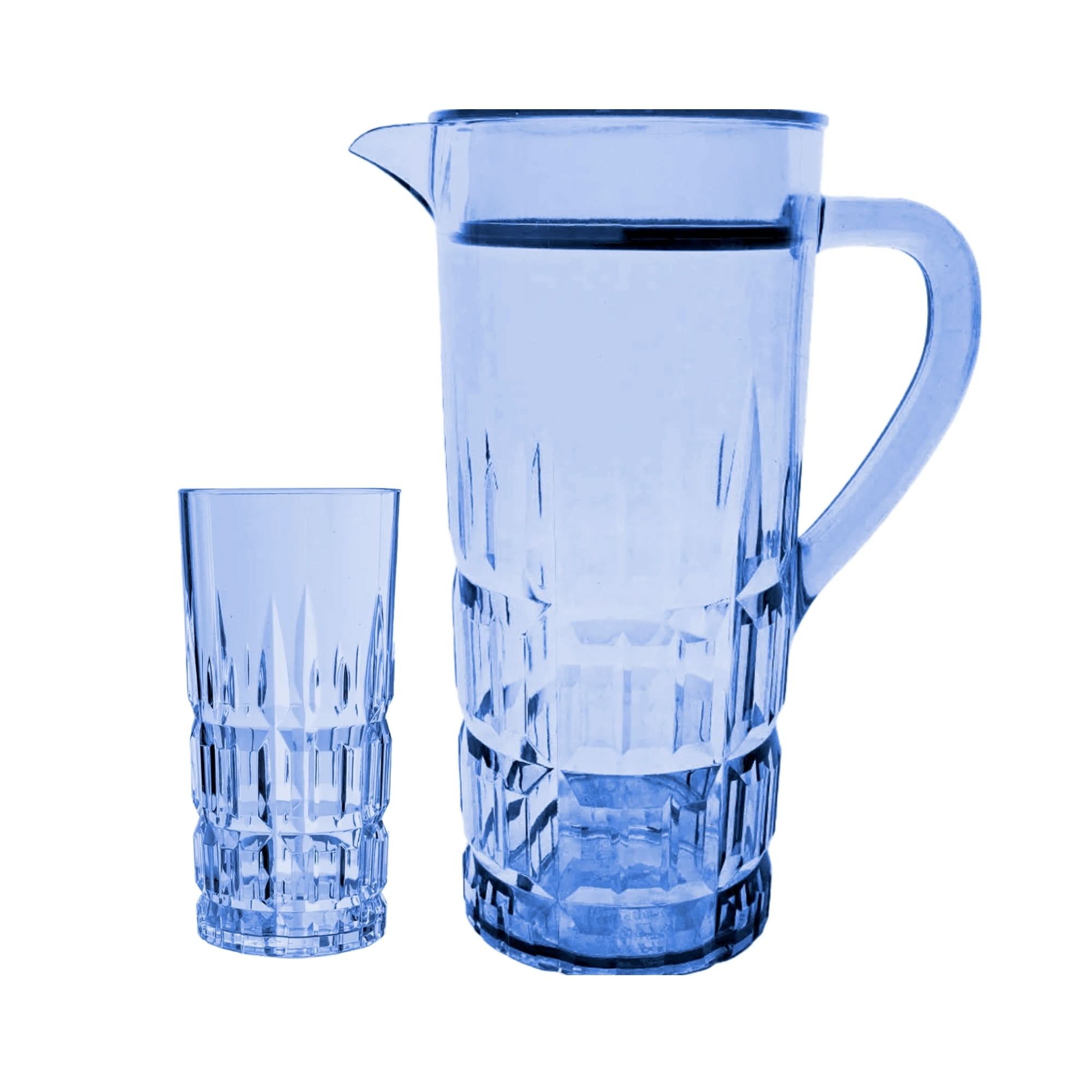 Acrylic Spearhead Cut Water Set 7 Pc (Hb Glass)
