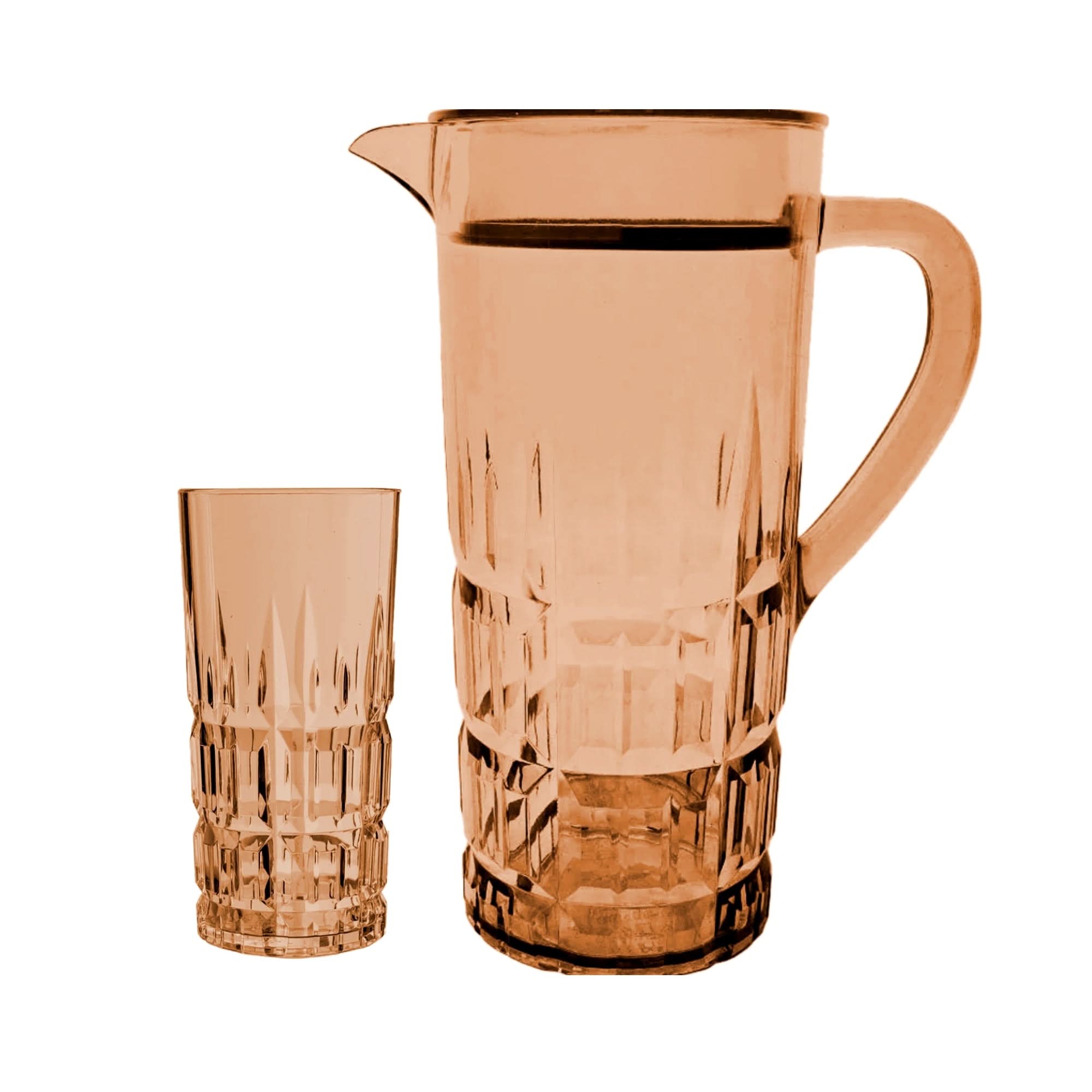 Acrylic Spearhead Cut Water Set 7 Pc (Hb Glass)