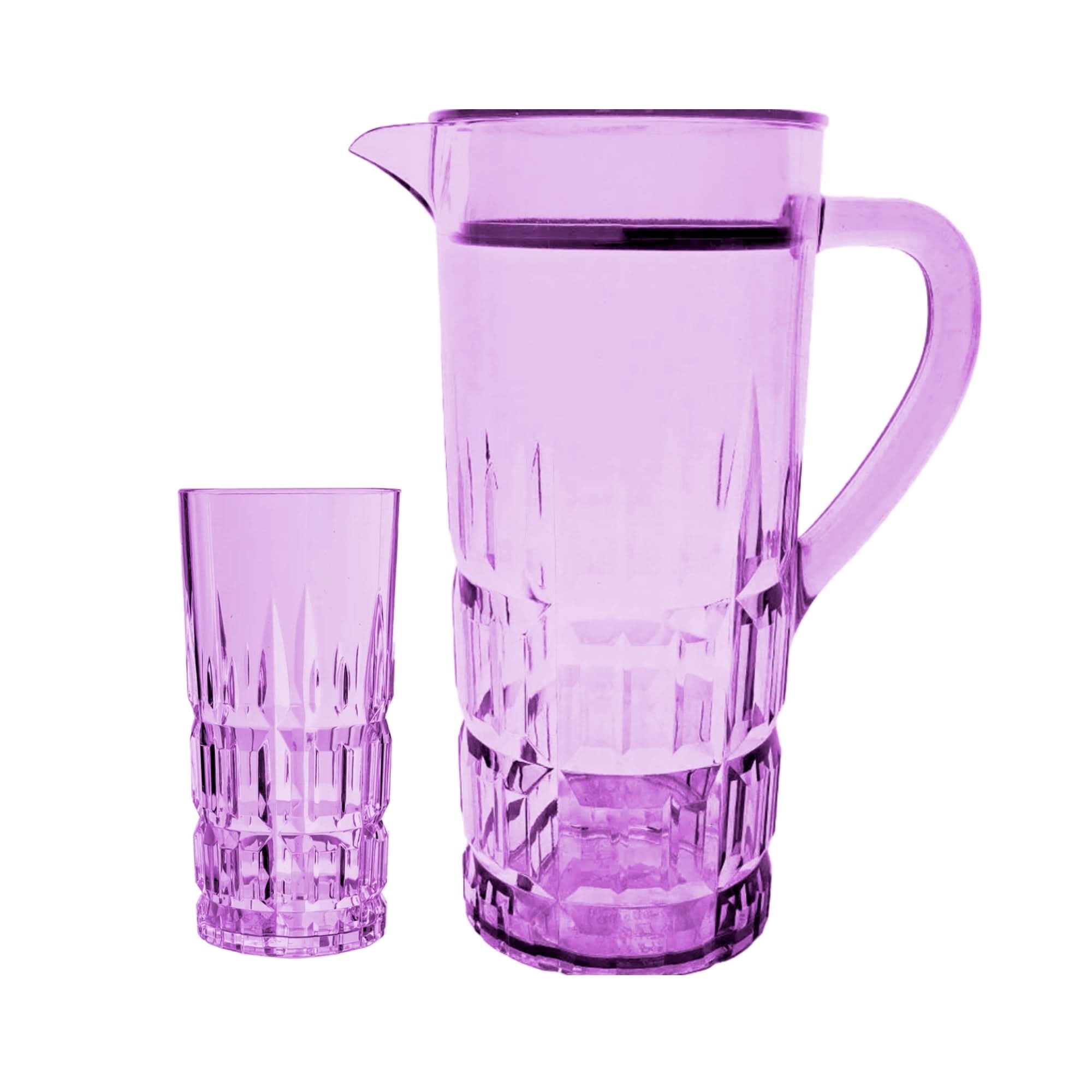 Acrylic Spearhead Cut Water Set 7 Pc (Hb Glass)