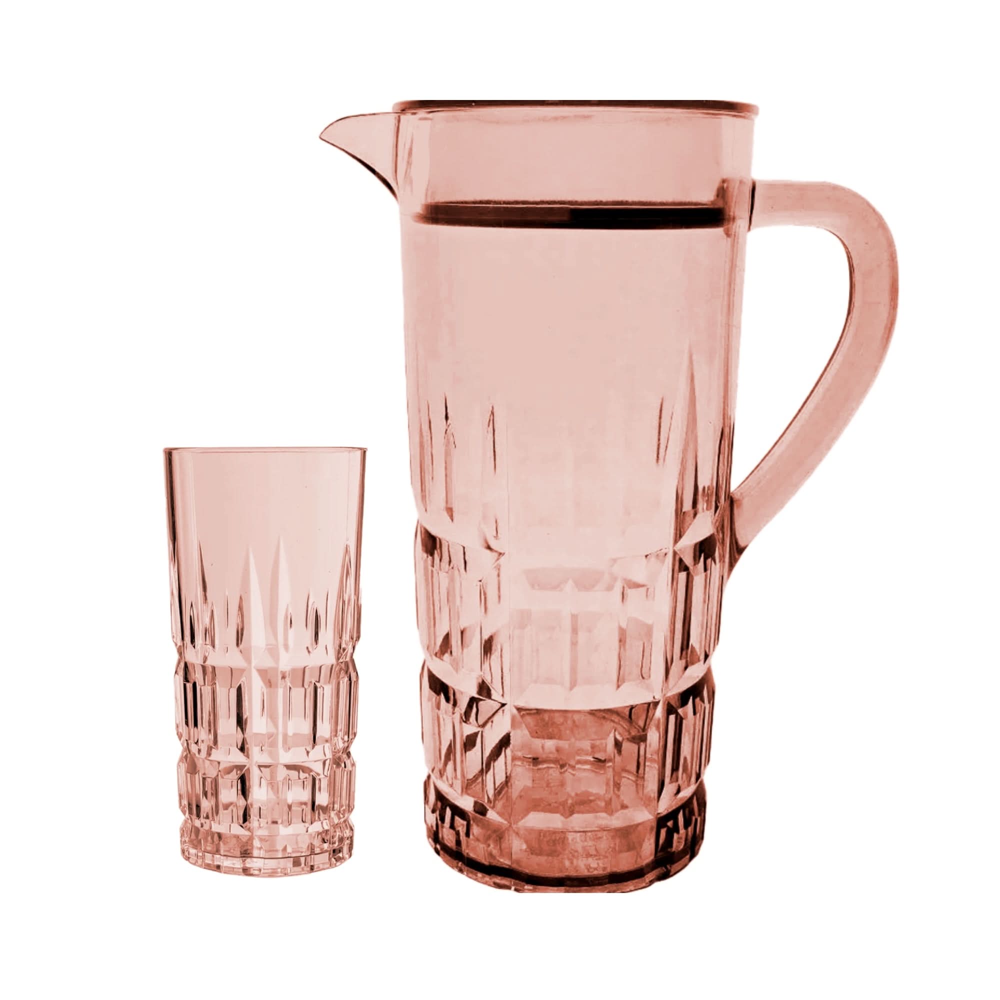 Acrylic Spearhead Cut Water Set 7 Pc (Hb Glass)