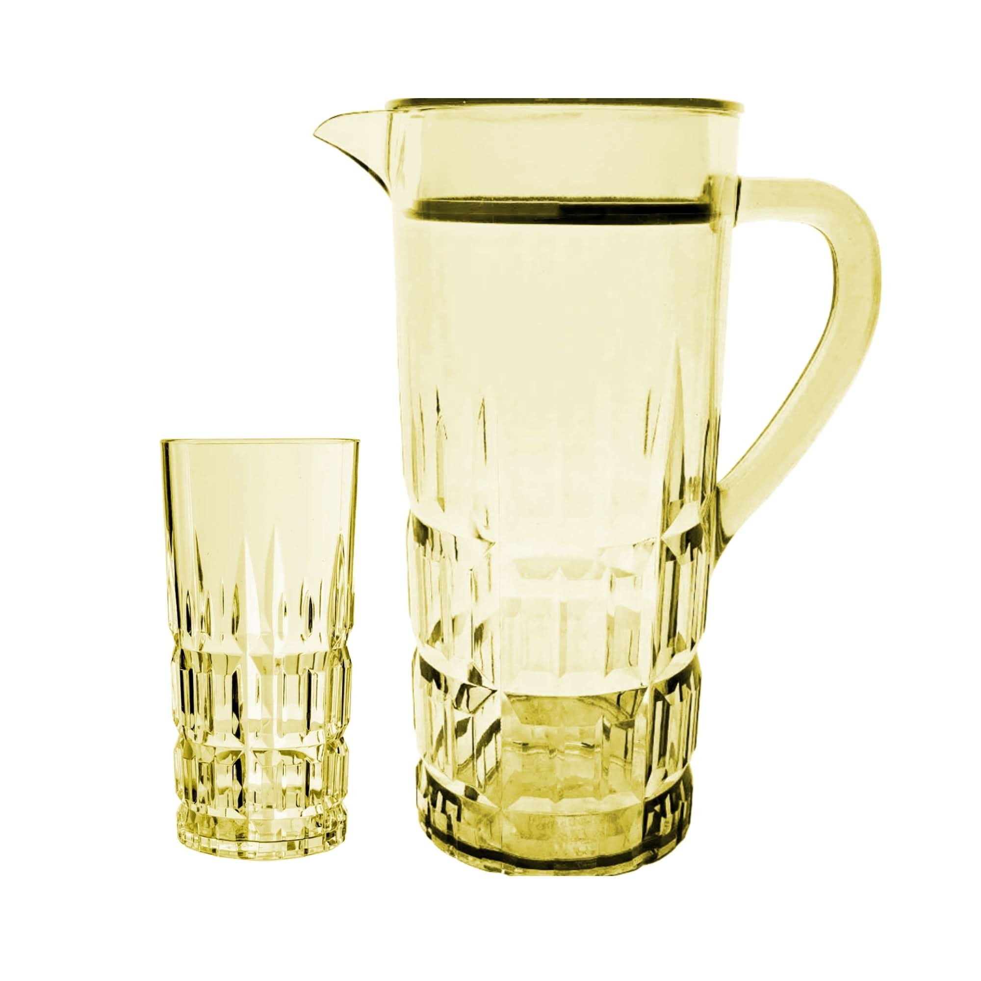 Acrylic Spearhead Cut Water Set 7 Pc (Hb Glass)