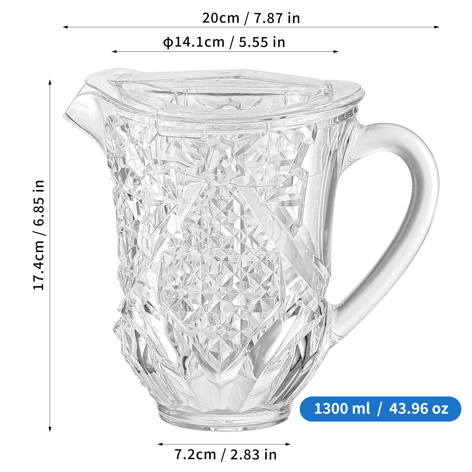 Acrylic Regal Bloom Jug 1300ml 1 PC
