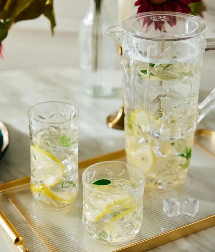 Acrylic Leaves Cut Water Set 7 Pc (DOF Glass)