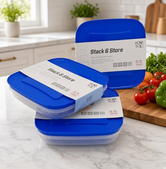 H&T Storage Square Box 3Pc Set (700Ml*3)