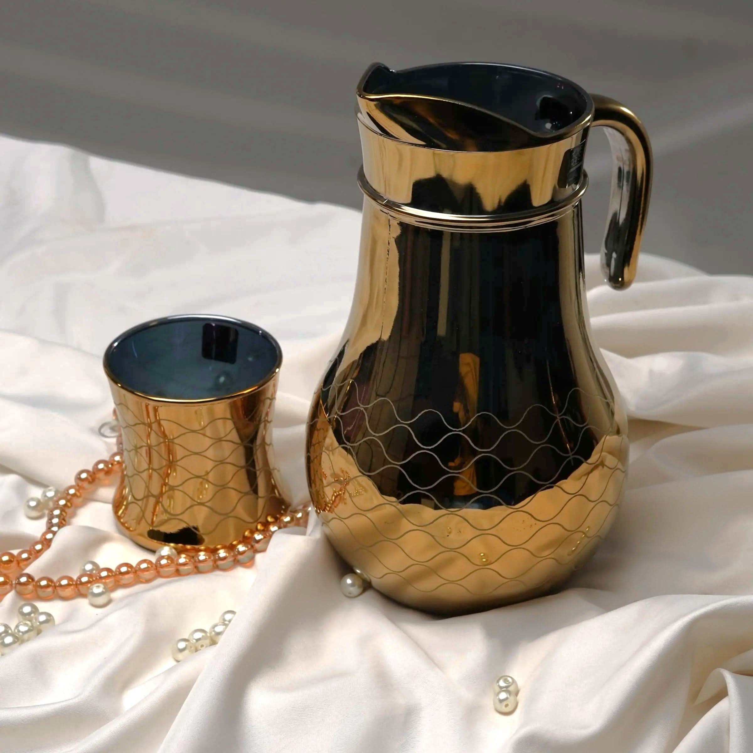 Luxury Golden Jug glass set with DOF glass 7PC (Glassware)