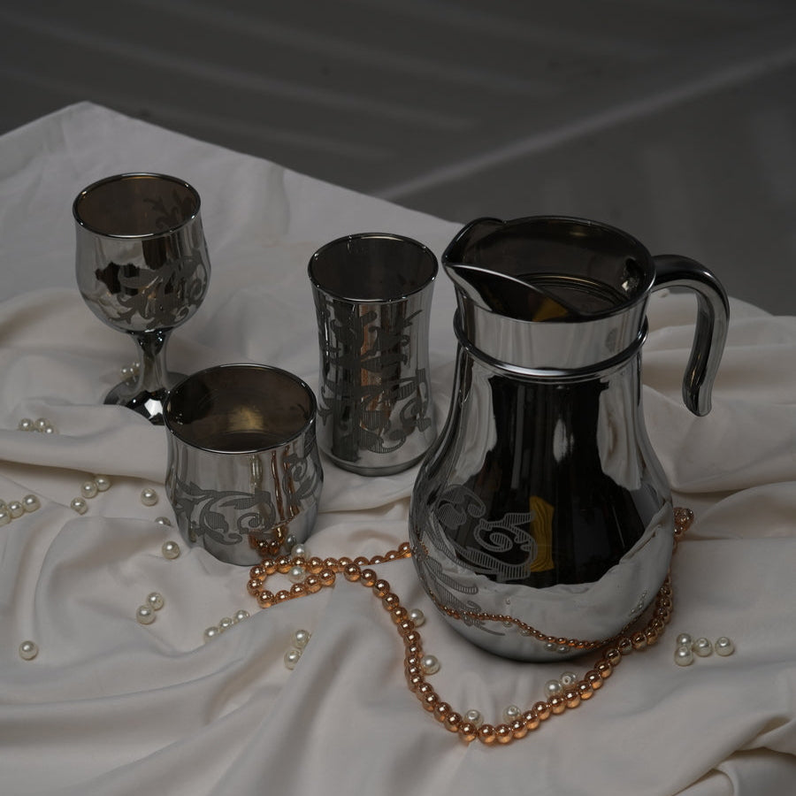Stylish Silver Jug glass set with HB glass-7 PC (Glassware)