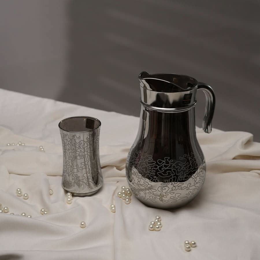 Antique Silver Jug glass set with HB glass-7 PC (Glassware)