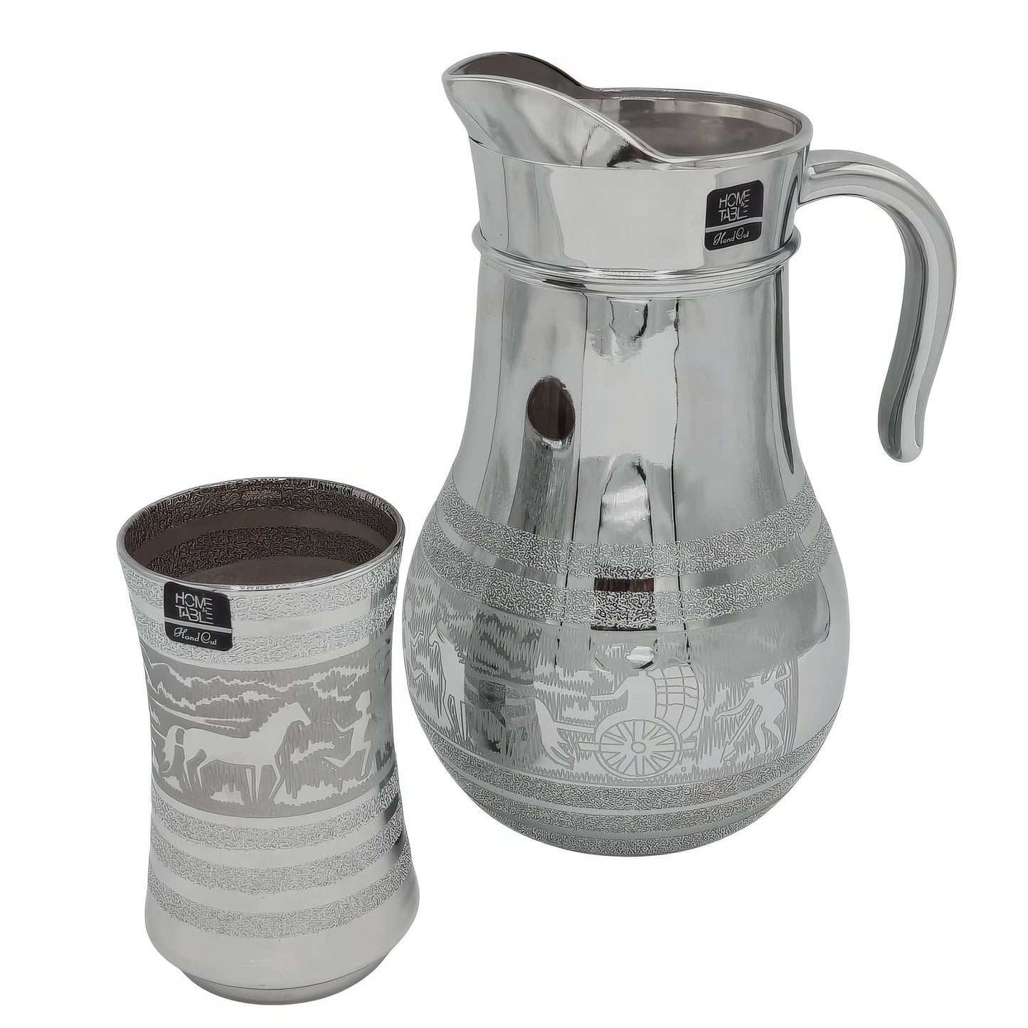 Frosted Ripple Jug glass set with HB glass-7 PC (Glassware)