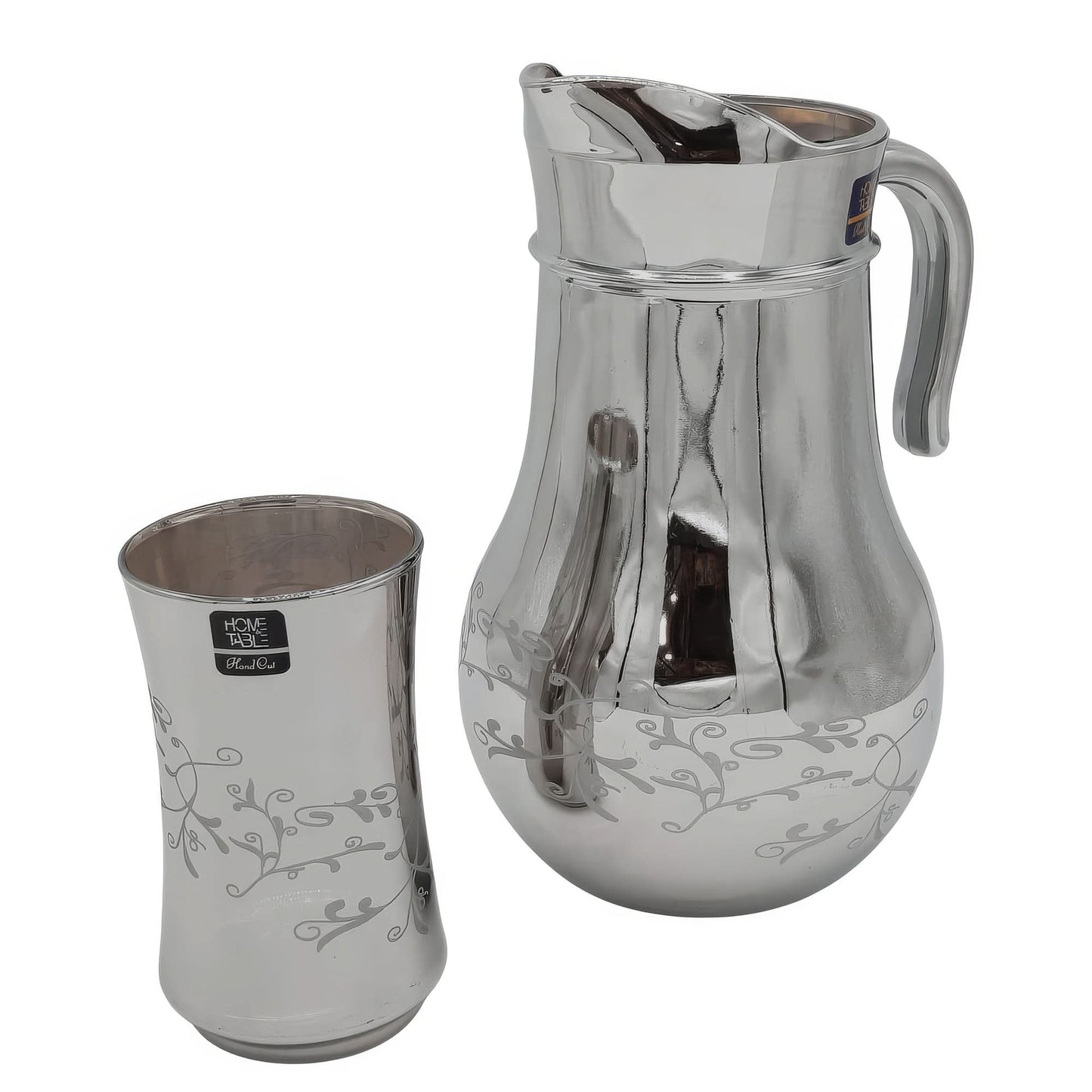 Leaves Silver Jug glass set with HB glass-7 PC (Glassware)