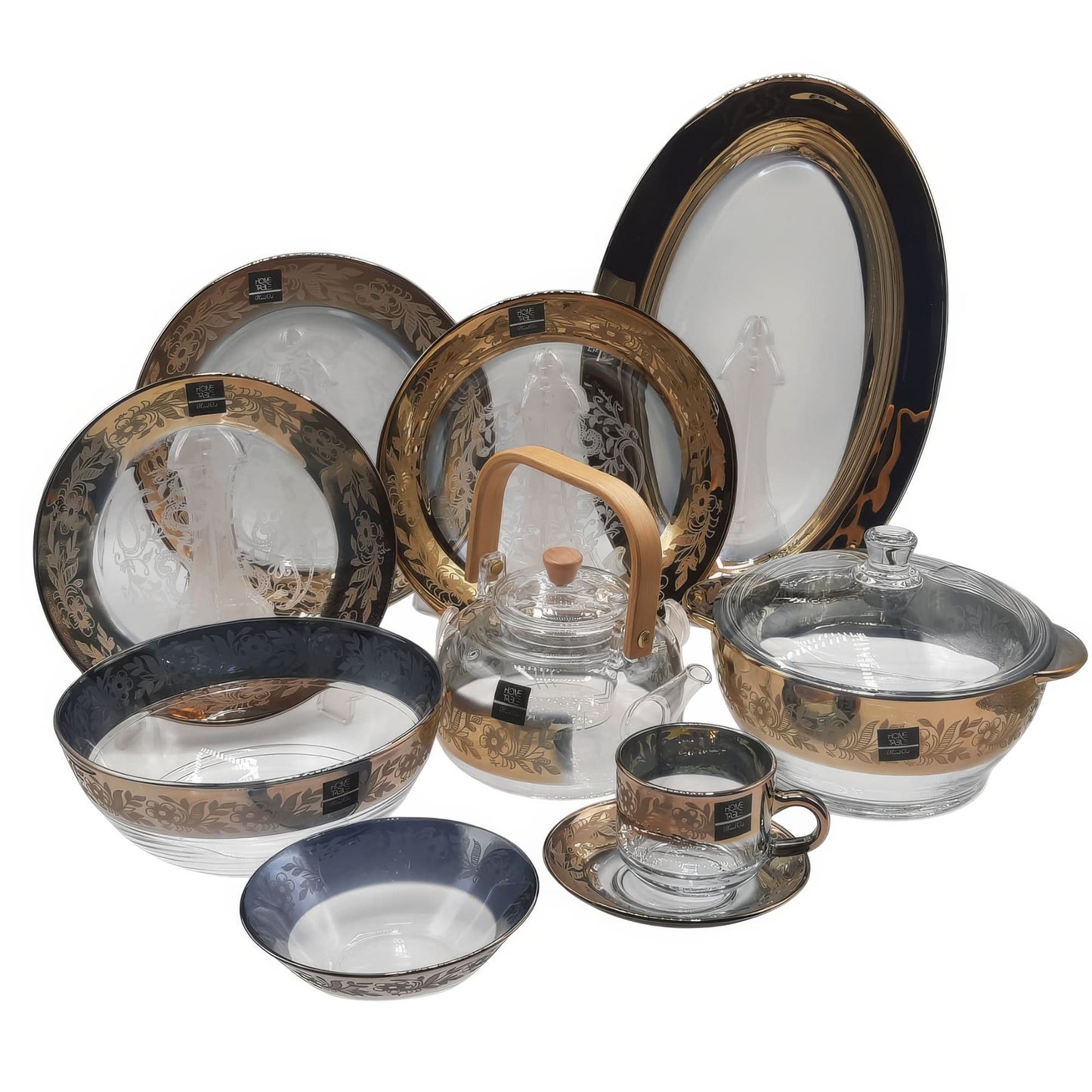 Celestial Gold Luxe Dinnerware Set – 42 Piece Gift Box