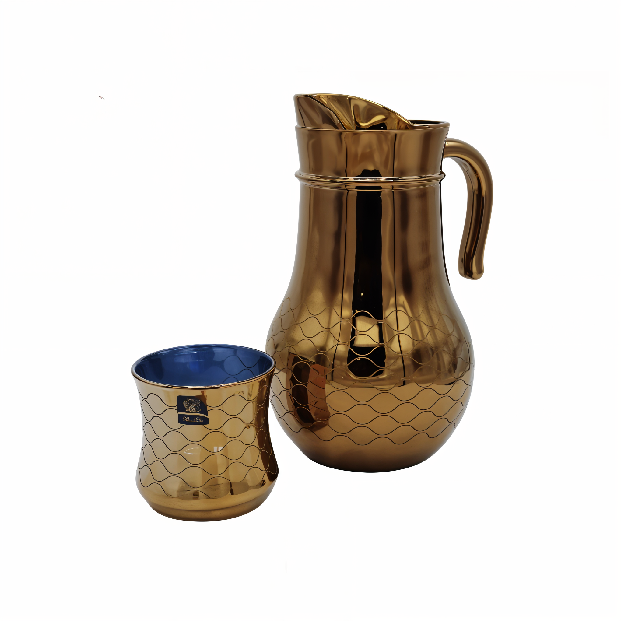 Premium Golden DOF Water Set 7PC (Glassware)