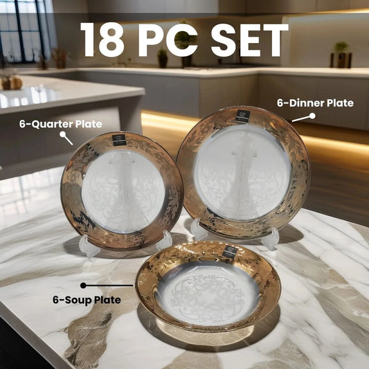 Royal Gold Slice Plate Set 18 PCS