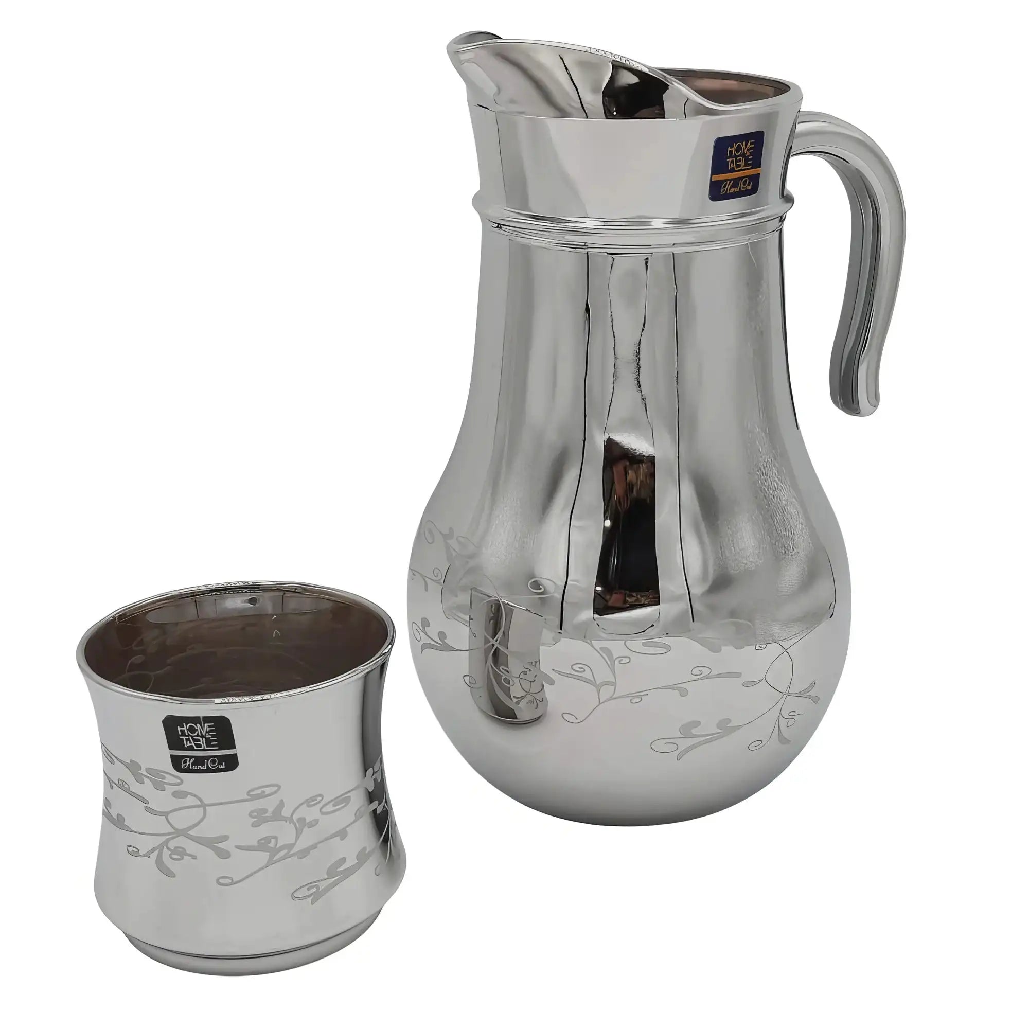 Flower & Leaves Printed Jug glass set with DOF glass (Glassware)