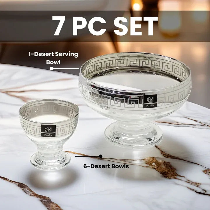 Venezia Silver Radiant Ice Cream Set – 7 Pcs