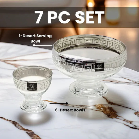 Venezia Silver Radiant Ice Cream Set – 7 Pcs