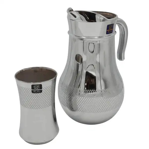 Net Printed Silver Jug glass set with HB glass-7 PC (Glassware)
