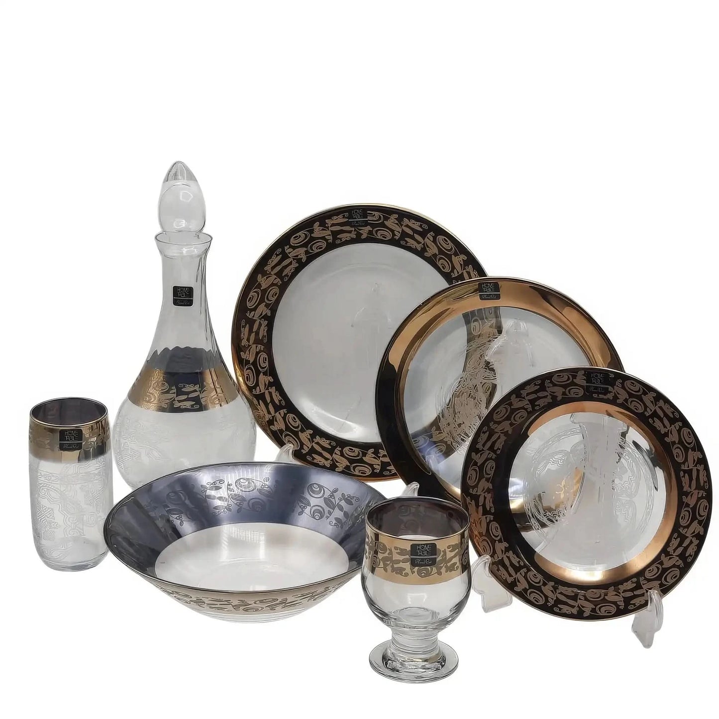 Sophisticated Golden Dinnerware Set - 32 Piece Gift Box (Glass)