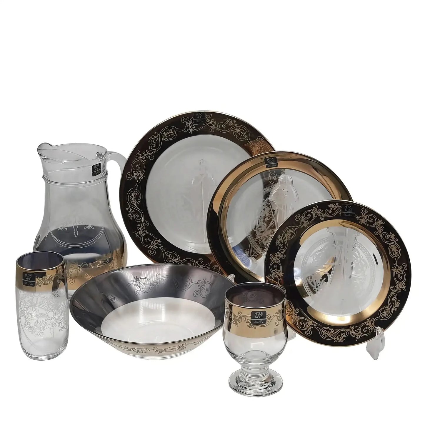 Exquisite Golden Dinnerware Set - 32 Piece Gift Box (Glass)
