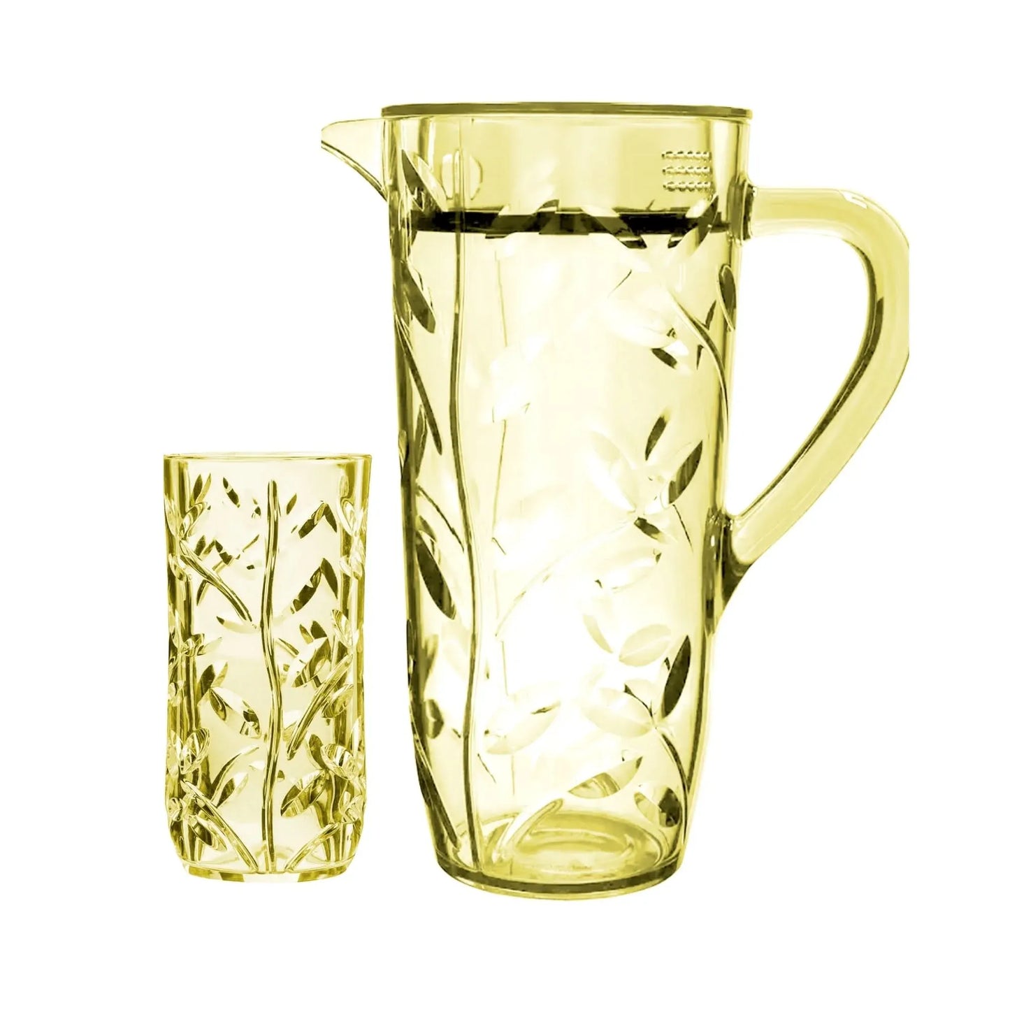 Acrylic Leaves Cut Water Set 7 Pc (Hb Glass)