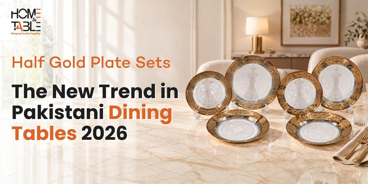 Half Gold Plate Sets: The New Trend in Pakistani Dining Tables 2026