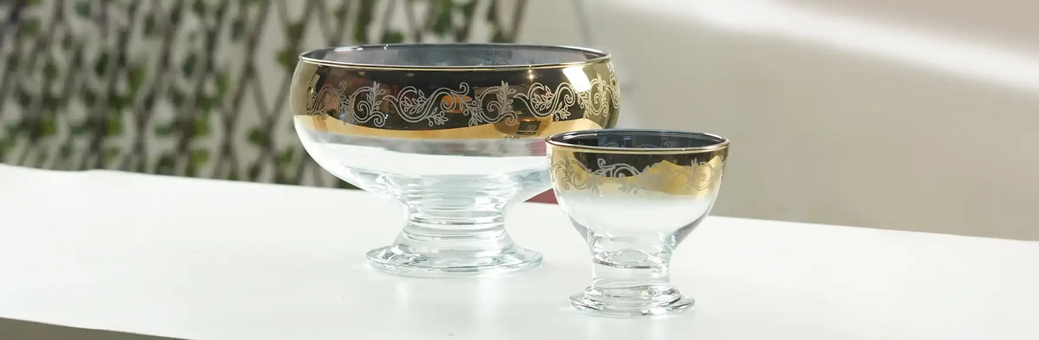 Golden Ice Cream Bowl Set