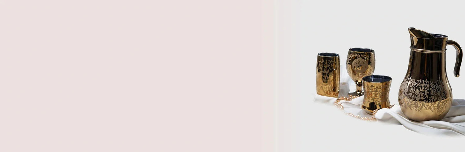 Golden Jug and Glass Set