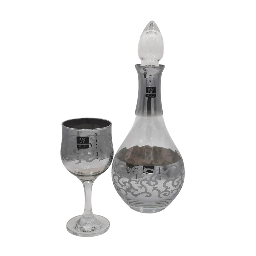 Glamorous Bistro Silver Carafe Set 7Pcs (Glass)