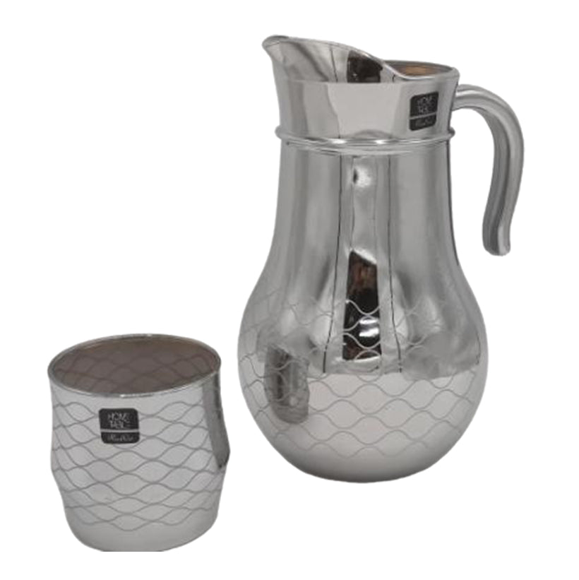 High Quality tree Printed Silver Water Set (Glass)