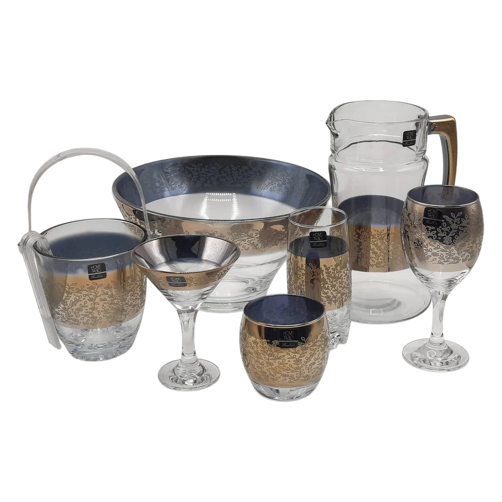 Premium Monte Carlo Crystal Drinkware Cool Set - 28 Pcs (Glass)