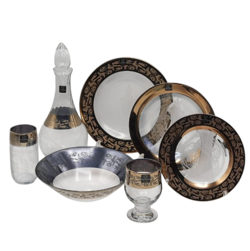 Sophisticated Golden Dinnerware Set - 32 Piece Gift Box (Glass)