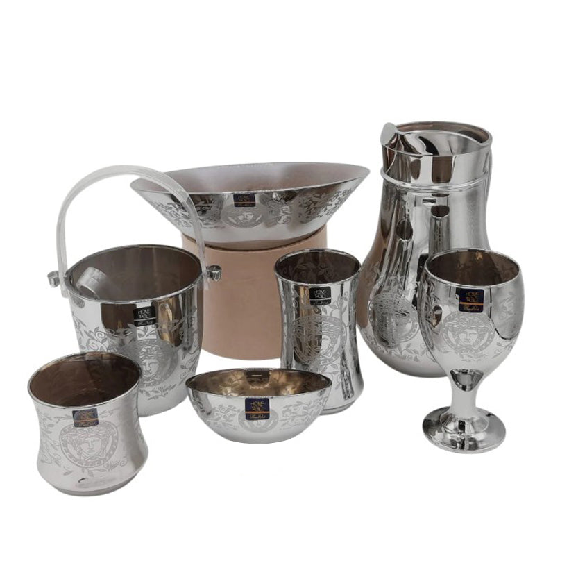 Stylish Drinkware Dining Silver Set (Glass)