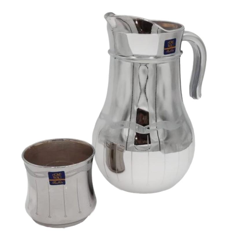 Lining Printed Silver Jug And Glass Set (Glass)