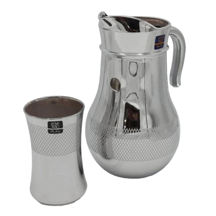 Net Printed Silver Hb Water Set (Glass)