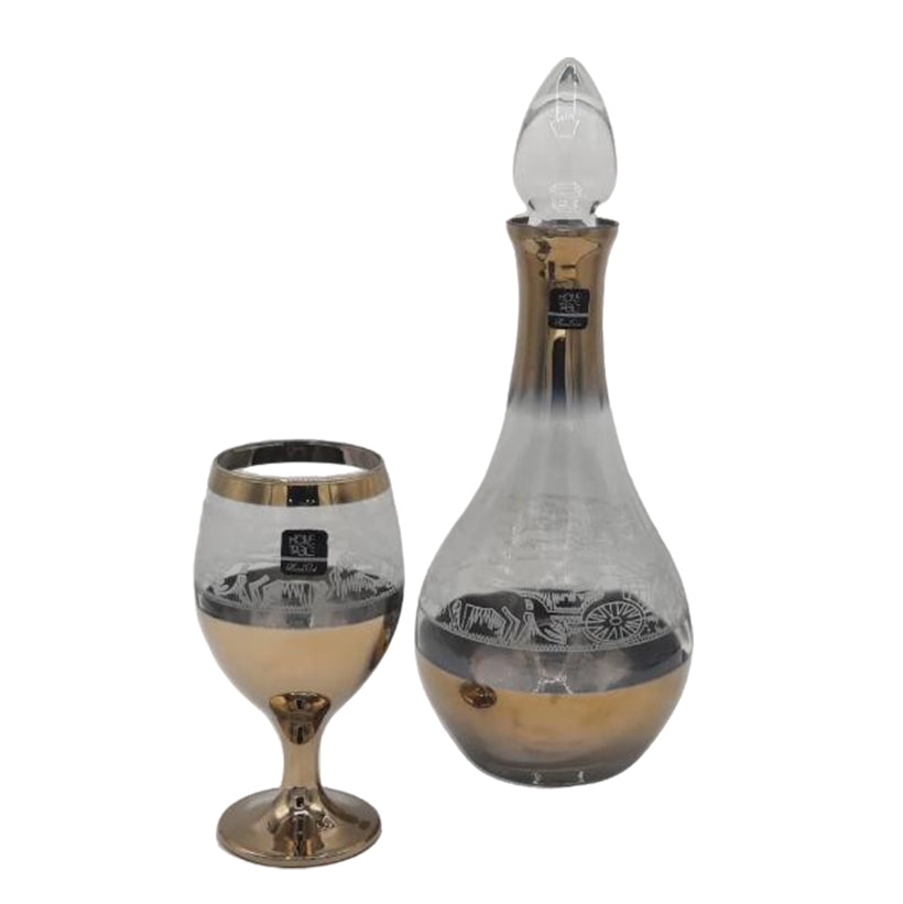 Fashionable Imperial Golden Carafe Set 7Pcs (Glass)