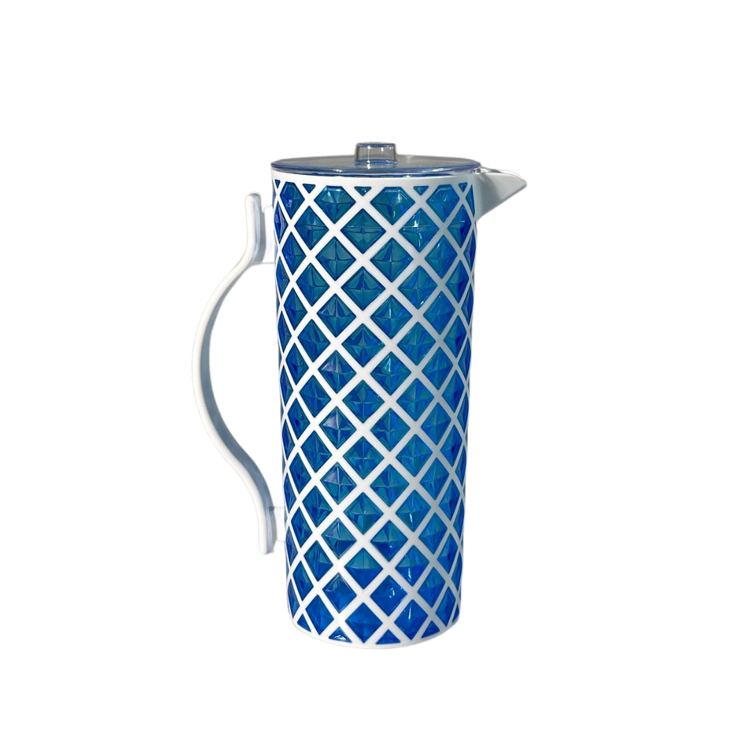 Diamond Cut Double Colour White+Blue Jug 1.8L