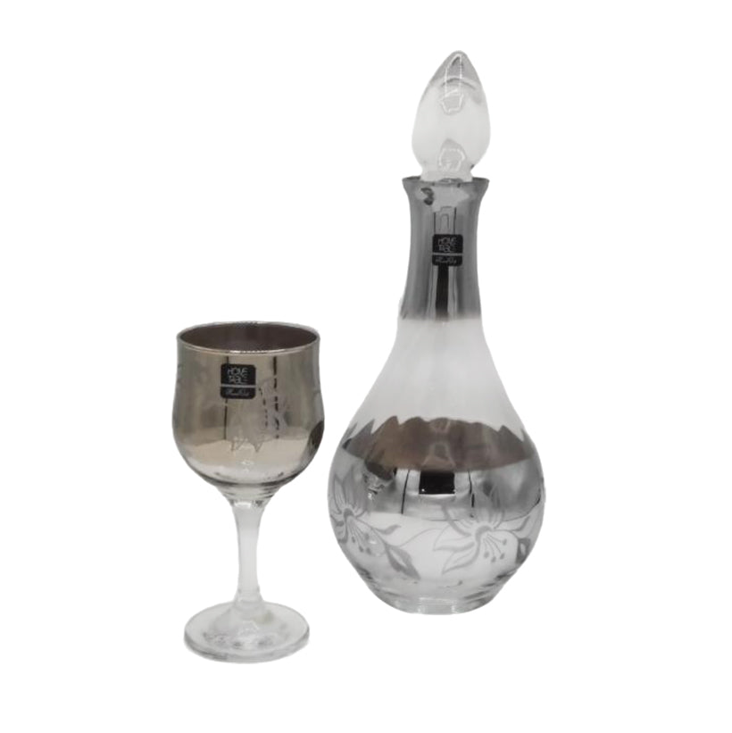 Lavish Bistro Silver Carafe Set 7Pcs (Glass)