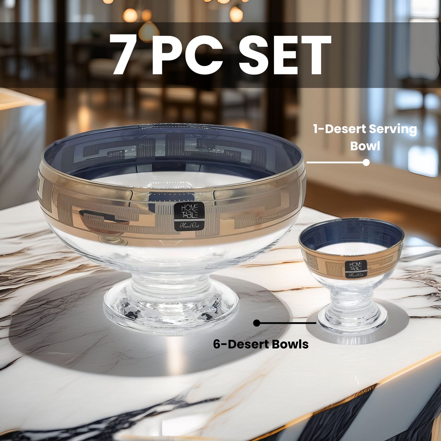 Venezia Golden Velvet Ice Cream Set – 7 Pcs