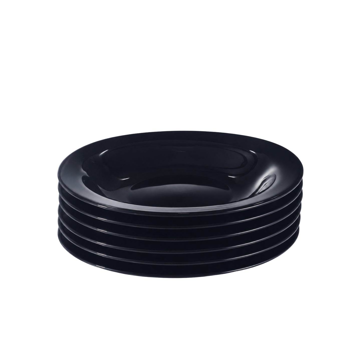Opal Black Elegance – Set of 6 Full Size Soup Plates