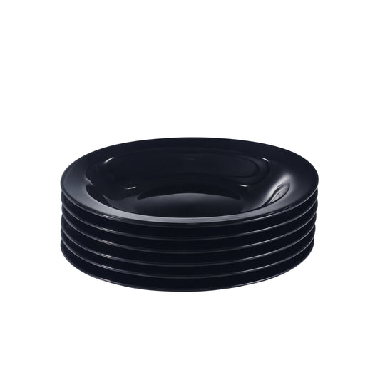 Opal Black Elegance – Set of 6 Full Size Soup Plates