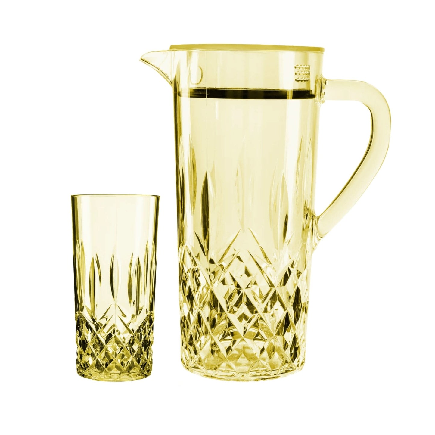 Acrylic Diamond Cut Water Set 7 Pc (Hb Glass)